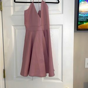 Spaghetti Strap Mauve Mini Skater Dress